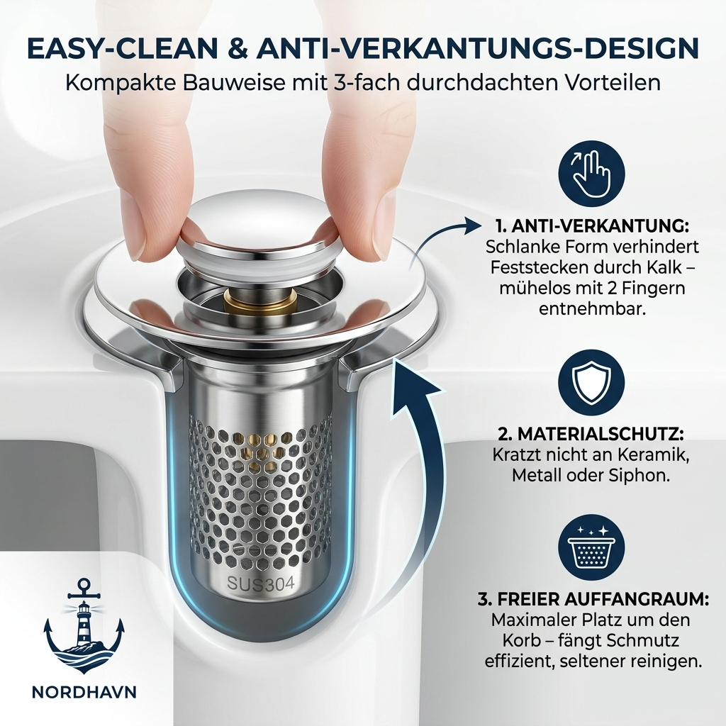 NordHavn 2-in-1 Abflussstopfen – 27–41 mm