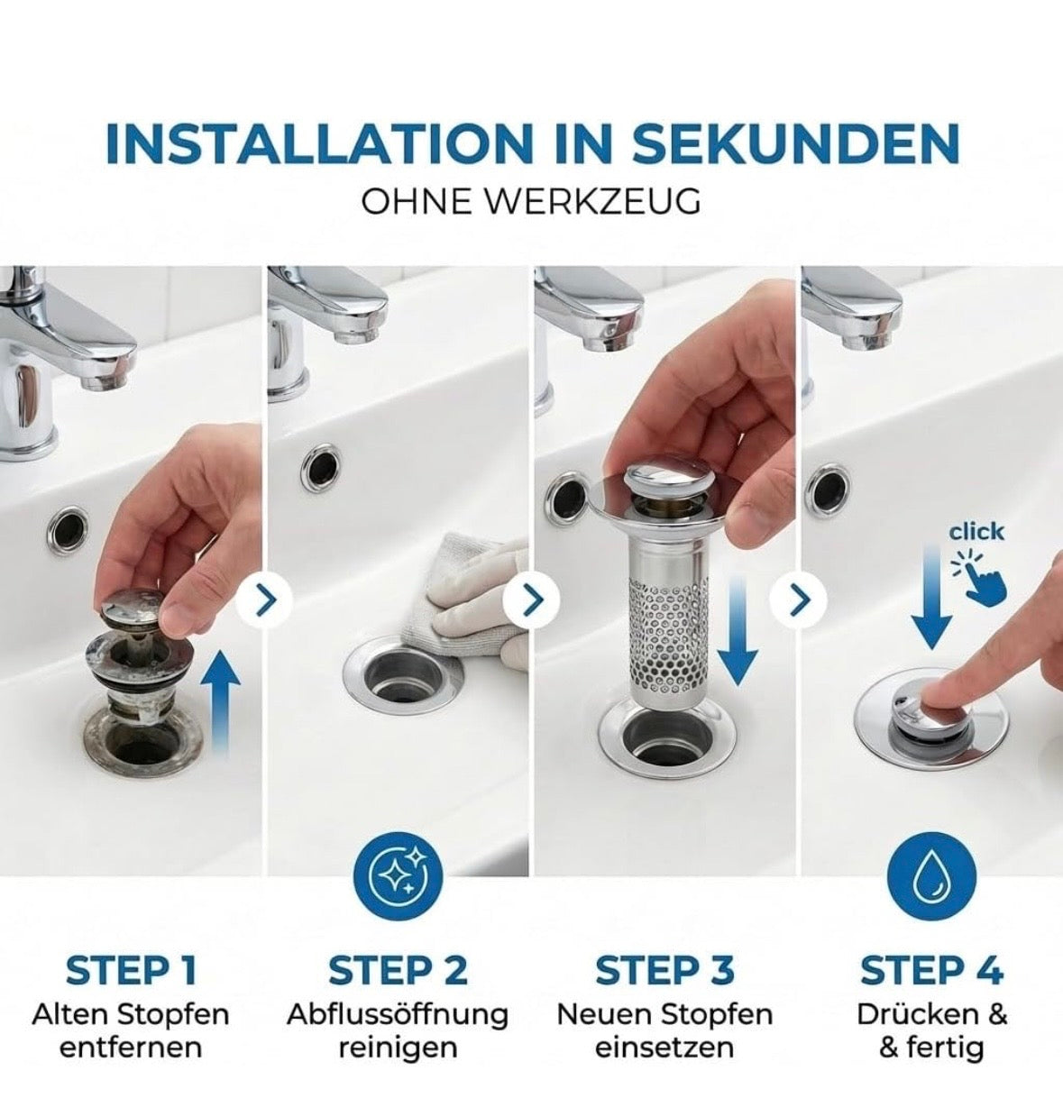 NordHavn 2-in-1 Abflussstopfen – 27–41 mm